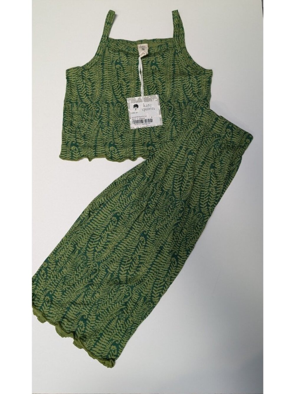 Kate Quinn Modal The Woods 4T Emerald Fern Frond Tank Top Jade Set 167